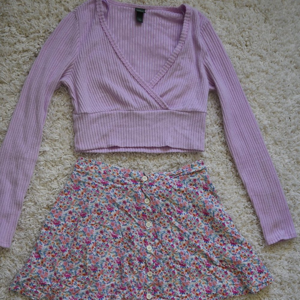 Bundle Wild Fable Crop Top And Shein Mini Skirt